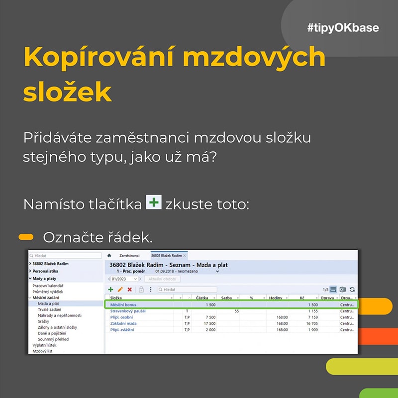 Tipy a návody - Kopírování mzdových složek